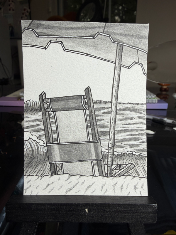 Peace at the Beach aceo art card