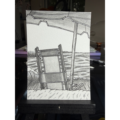 Peace at the Beach aceo art card thumbnail 1