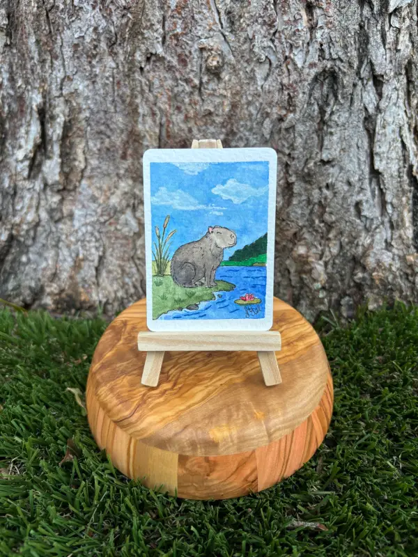 Happy Caby aceo art card
