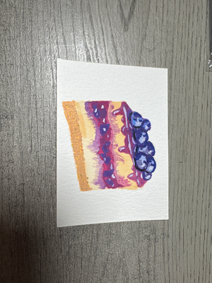 Blueberry cheesecake aceo art card thumbnail 2