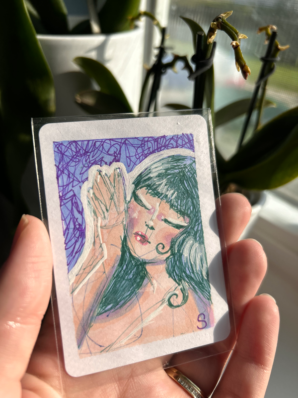 I’m busy aceo art card