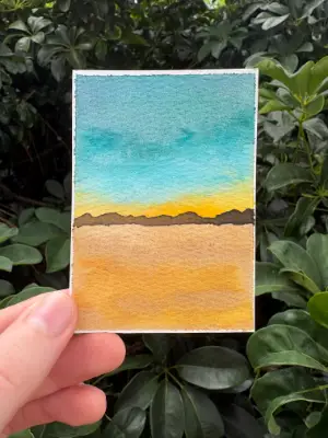 Desert Dusk aceo art card thumbnail 1