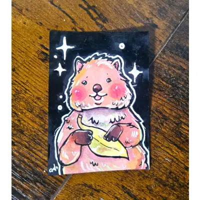 Quokka About You - Original ACEO aceo art card thumbnail 1