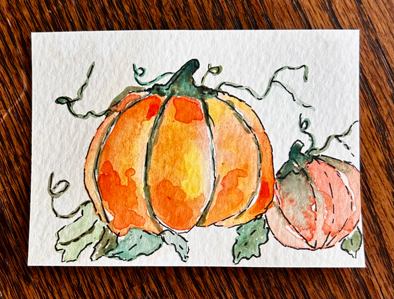 Pumpkin Season aceo art card
