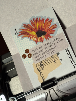 Gerbera Daisy Quote Card #84 by Mazerzine Sylvia Plath aceo art card thumbnail 2