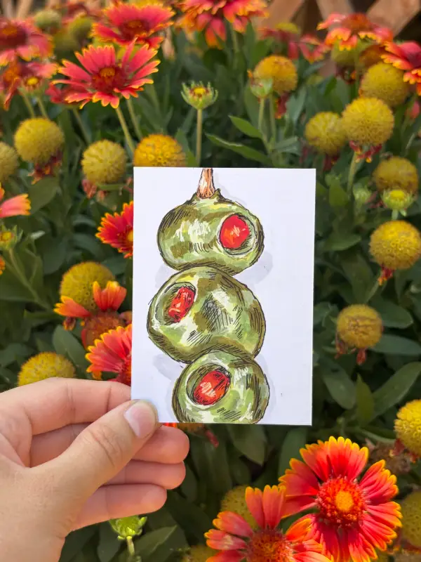 ACEO Original "Olive Stick" aceo art card