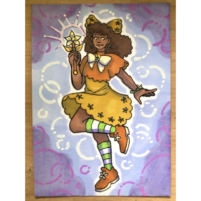 Magical Orange Blossom aceo art card thumbnail 1