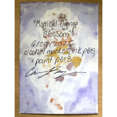 Magical Orange Blossom aceo art card thumbnail 2