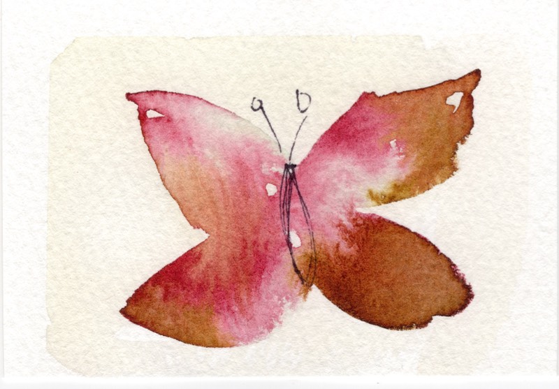 Liquid Butterfly aceo art card