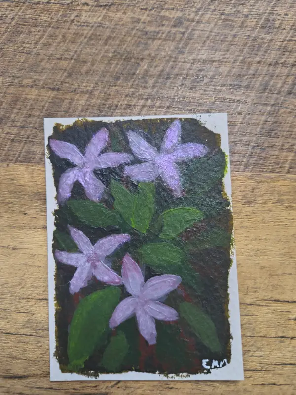 Simple Flowers aceo art card