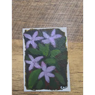 Simple Flowers aceo art card thumbnail 1