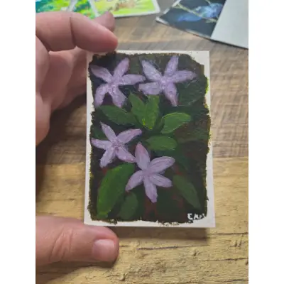 Simple Flowers aceo art card thumbnail 3