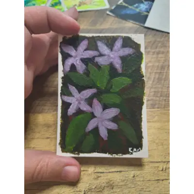 Simple Flowers aceo art card thumbnail 2