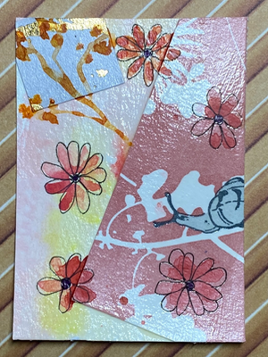 Floral Collage #7 aceo art card thumbnail 1