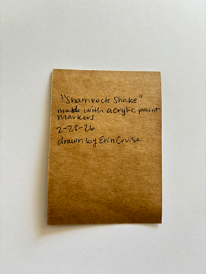 "Shamrock Shake" Abstract Milkshake Tiny Art aceo art card thumbnail 2