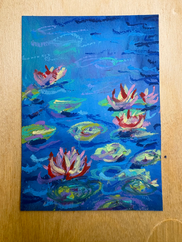Waterlilies aceo art card