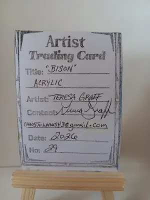 Original ACEO Buffalo / Bison Signed & Numbered aceo art card thumbnail 2