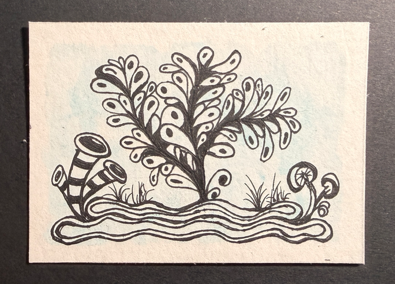 Galactic Seascape #4 aceo art card