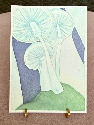 Mushroom Trees aceo art card thumbnail 2