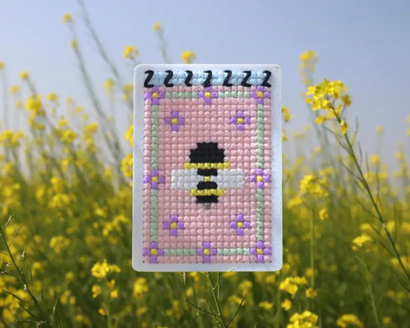 Bumble Bee AF4, Hand-Stitched (1/1) aceo art card