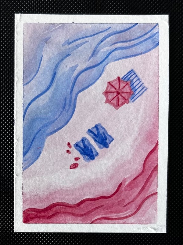 Beach Day aceo art card