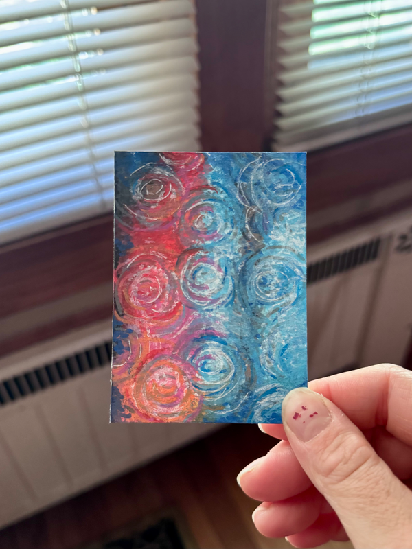 Colorful Droplets aceo art card