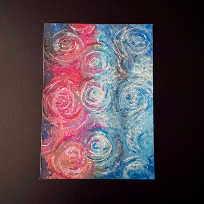 Colorful Droplets aceo art card thumbnail 2