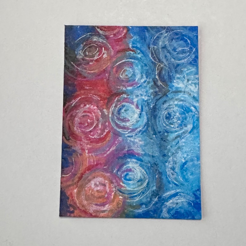 Colorful Droplets aceo art card