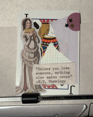 Love quote card #179 by Mazerzine E.E. Cummings aceo art card thumbnail 1