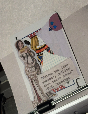 Love quote card #179 by Mazerzine E.E. Cummings aceo art card thumbnail 2