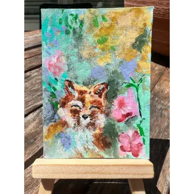 Foxglove aceo art card thumbnail 1