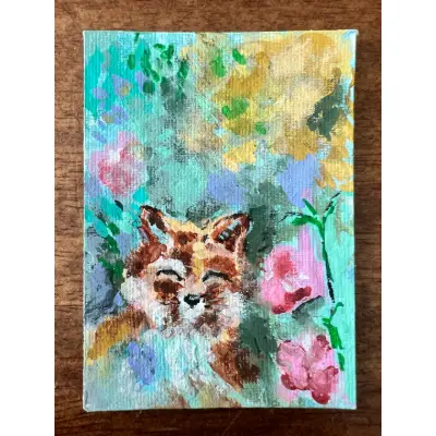 Foxglove aceo art card thumbnail 2