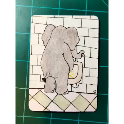 Pee-anut aceo art card thumbnail 1