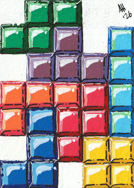 Tetris Two aceo art card