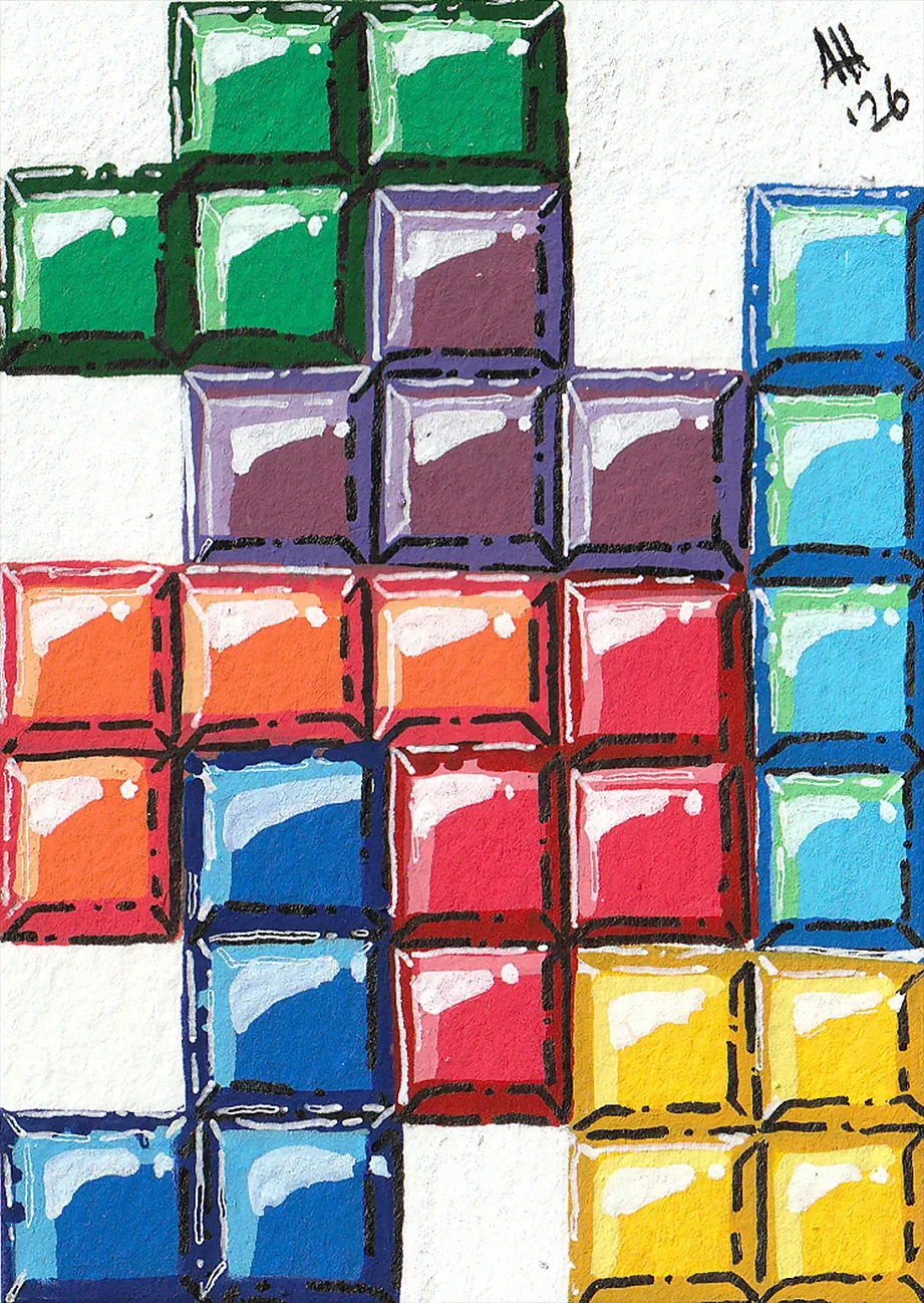 Tetris Two aceo art card