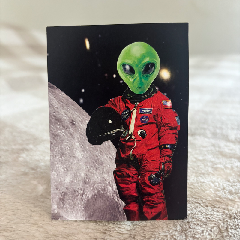 Space Man Alien aceo art card