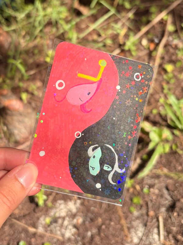 Black & Pink🩷🖤Marceline & BubbleGum aceo art card