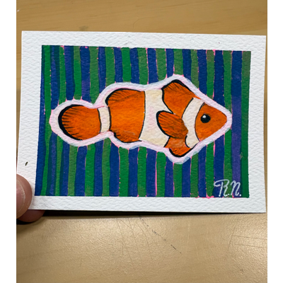 Fish 4/6 aceo art card thumbnail 1