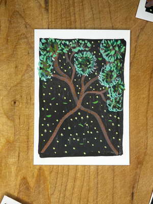 Looking up at Stars Through Canopy aceo art card thumbnail 2