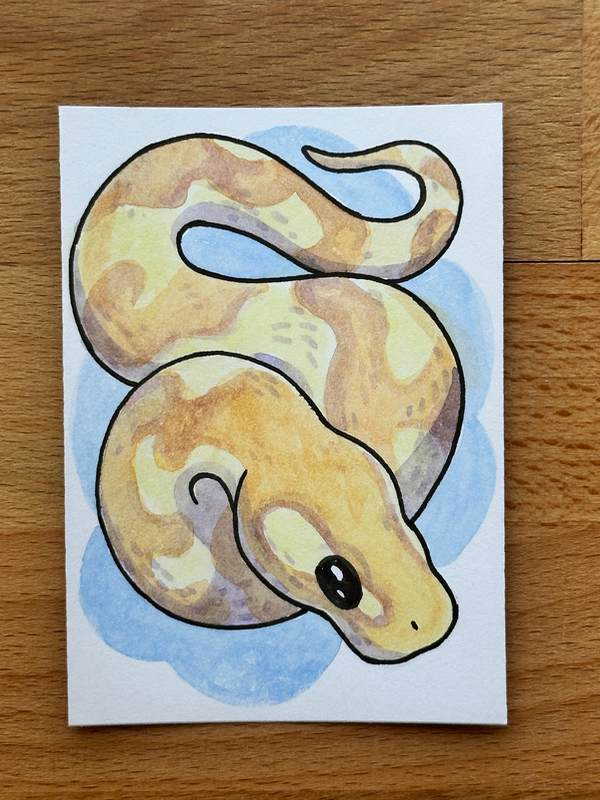 Original Banana Ball Pytho aceo art card
