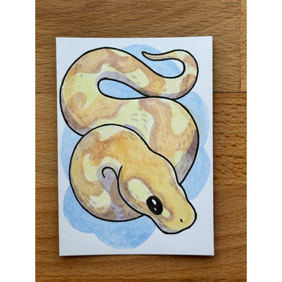 Original Banana Ball Pytho aceo art card thumbnail 1