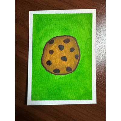 Chocolate Chip Cookie aceo art card thumbnail 1