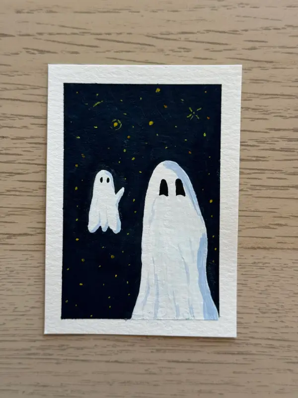 Starry Ghost aceo art card