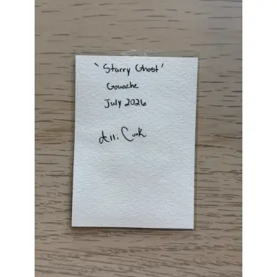 Starry Ghost aceo art card thumbnail 2