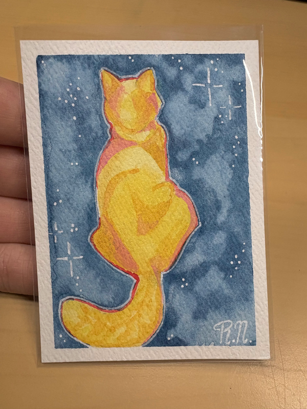 Sun Cat aceo art card