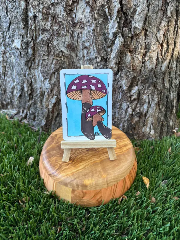 Mione and Mini Mushroom aceo art card