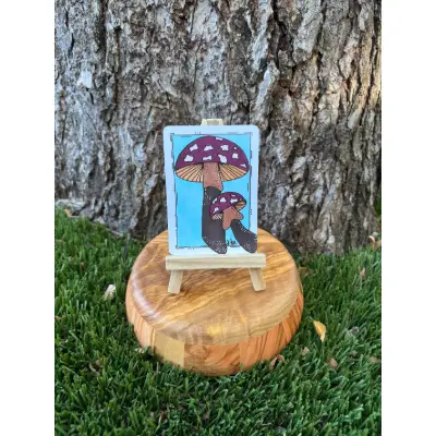 Mione and Mini Mushroom aceo art card thumbnail 1