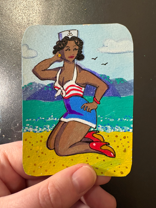 Hello Sailor! Pinup aceo art card