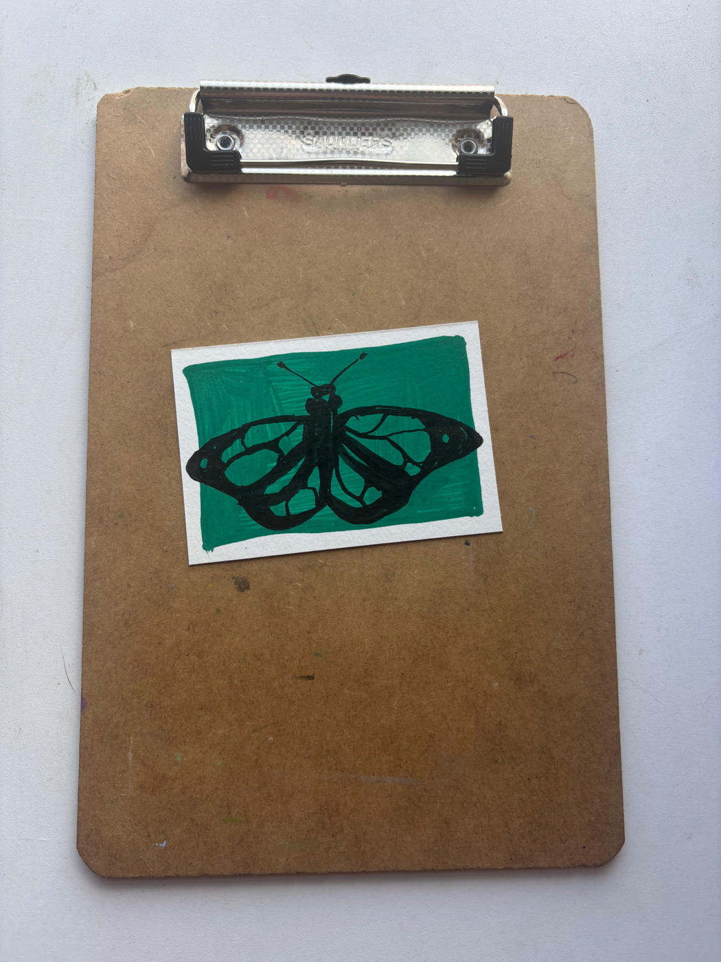 “Green Butterfly” aceo art card