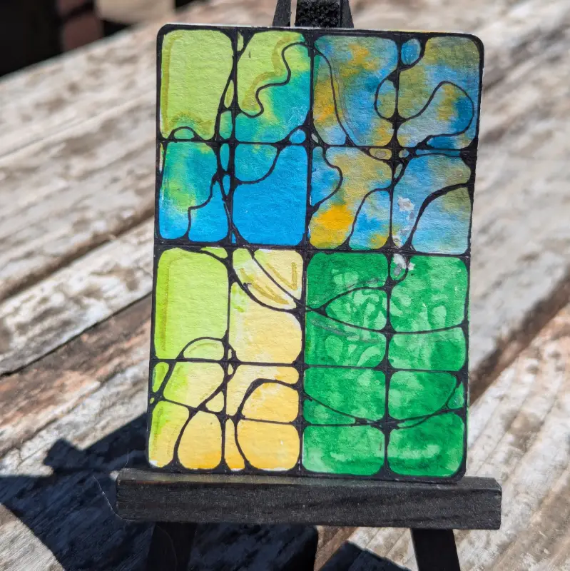 Abstract Stained Glass #4 aceo art card